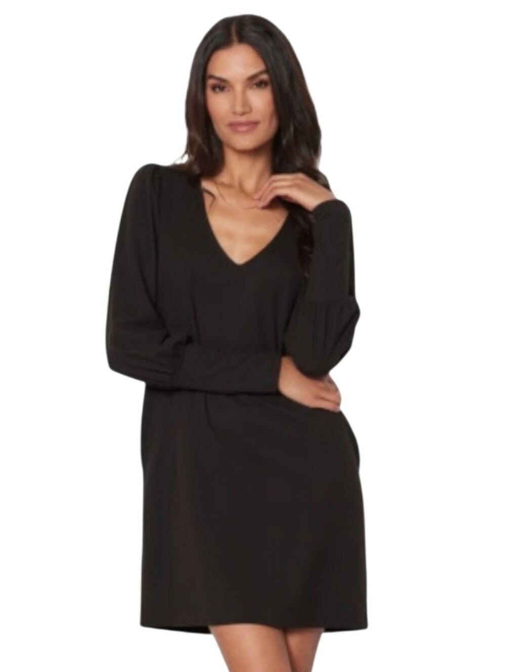 Evereve Kenzie Black Long Sleeve Shift Dress XL